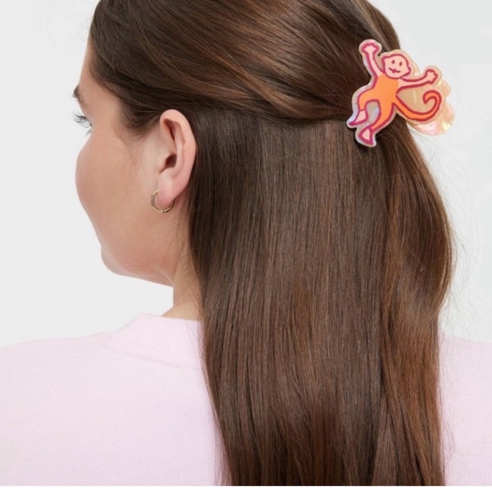Roller Rabbit x Target Pink and Orange Monkey Hair Clip - Picture 3 of 4